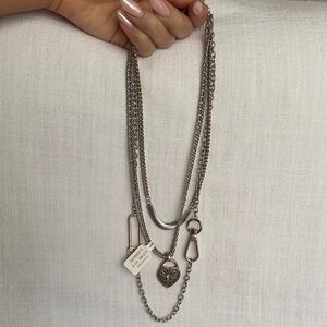 Free People Silver Multi-Chain Necklace